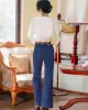 Vacation Loose High Waisted Solid Color Jean Pants Bottoms