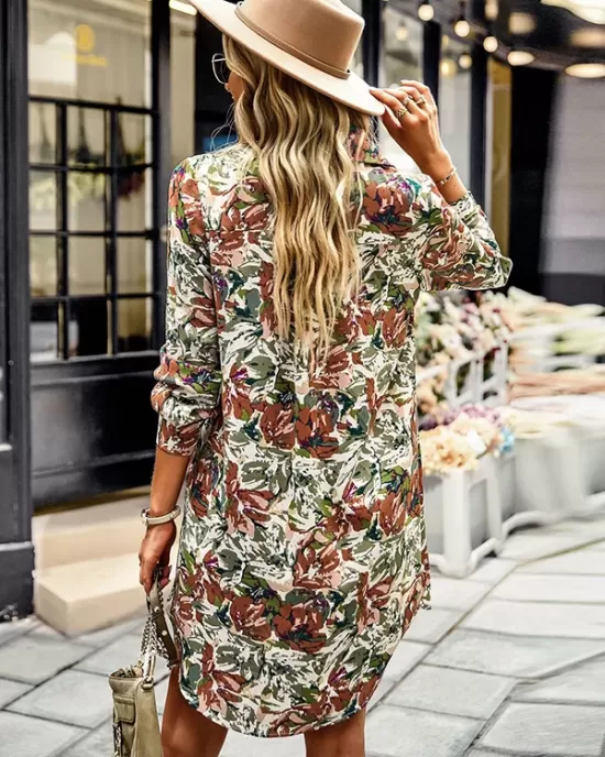 Vacation A-Line Floral V-Neck Dress