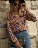 Casual Loose Floral Polo Shirt Top