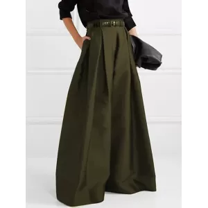 Stylish Loose High Waisted Solid Color Wide Leg Pants