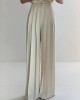 Urban Solid Color Pleats High Waisted Wide Leg Pants