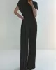 Urban Solid Color Pleats High Waisted Wide Leg Pants