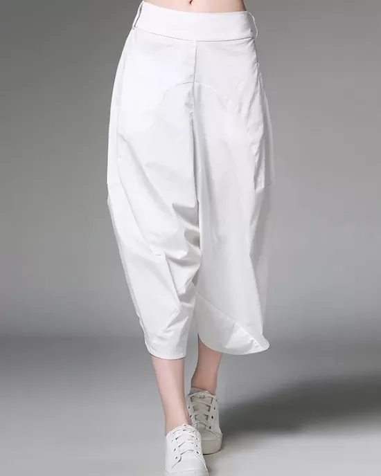 Original Simple Casual Loose White Harem Pants