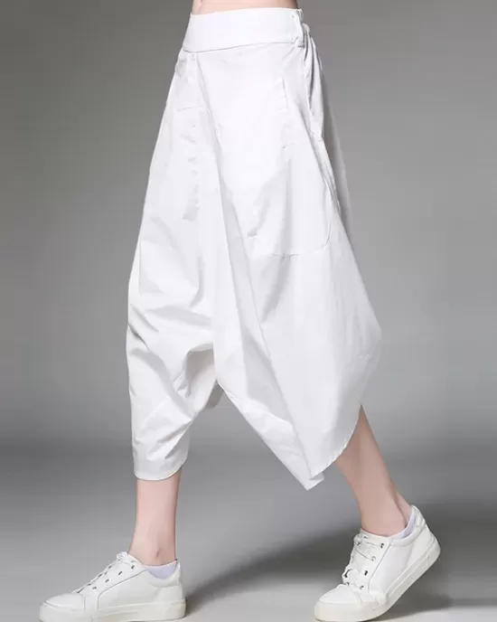 Original Simple Casual Loose White Harem Pants