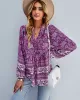 Long Sleeve Button Floral Blouse