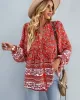 Long Sleeve Button Floral Blouse