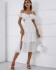 Vacation A-Line Solid Color Patchwork One-Shoulder Maxi Dress