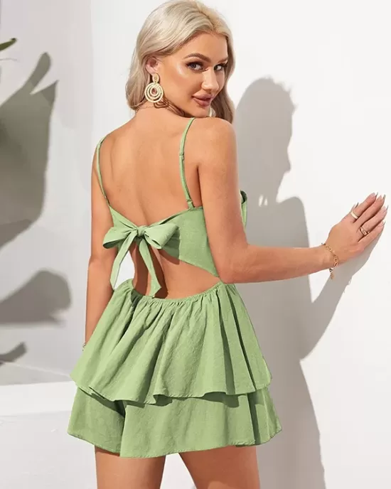 Vacation A-Line Bowknot  Mini Dress