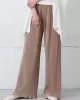 Simple Loose Wide Leg Elasticity Solid Color Casual Pants Bottoms