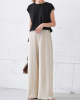 Simple Loose Wide Leg Elasticity Solid Color Casual Pants Bottoms