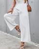 Simple Wide Leg Loose Elasticity Casual Pants Bottoms