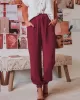 Casual Drawstring Solid Harem Pants