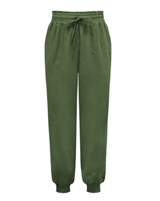 Casual Drawstring Solid Harem Pants