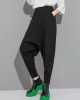 Simple Cool Loose Elasticity Solid Color Casual Harem Pants Bottoms