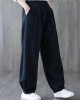 Simple Wide Leg Loose Elasticity Solid Color Casual Pants Bottoms