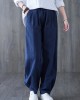 Simple Wide Leg Loose Elasticity Solid Color Casual Pants Bottoms