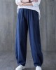 Simple Wide Leg Loose Elasticity Solid Color Casual Pants Bottoms