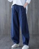 Simple Wide Leg Loose Elasticity Solid Color Casual Pants Bottoms