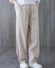 Simple Wide Leg Loose Elasticity Solid Color Casual Pants Bottoms