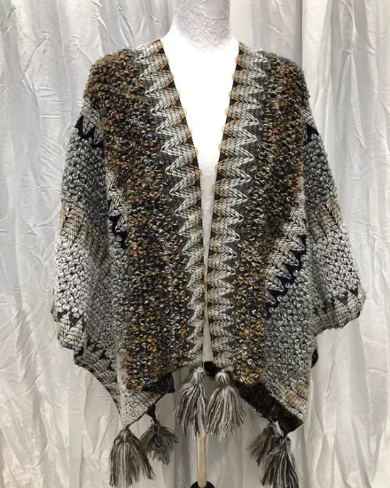 Casual Loose Patchwork Shawl&Cloak