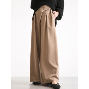 Casual Wide Leg Loose Solid Color Pants Bottoms