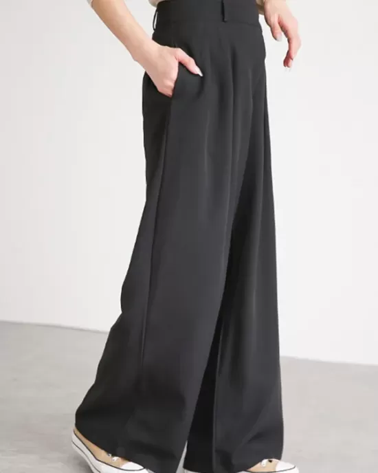 Casual Wide Leg Loose Solid Color Pants Bottoms