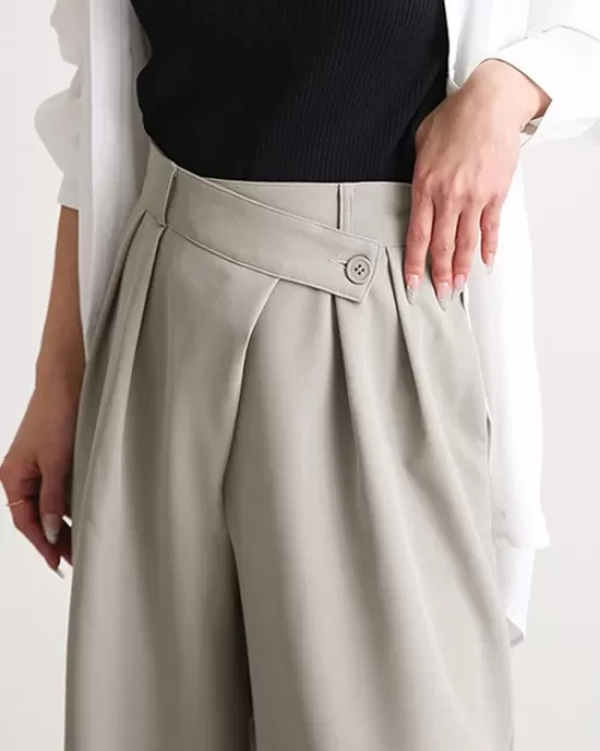 Casual Wide Leg Loose Solid Color Pants Bottoms