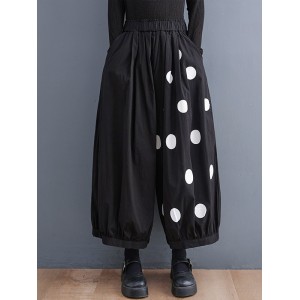 Original Creation Loose Wide Leg Polka-Dot Casual Pants Bottoms