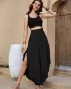 Casual Loose Irregularity Solid Color Wide Leg Pants Bottoms