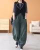 Loose Elasticity Solid Color Casual Flared Pants Bottoms