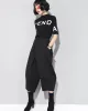 Cool Wide Leg Loose Solid Color Casual Three-Quarter Pants Bottoms