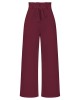 Simple Loose Wide Leg Solid Color Casual Pants Bottoms