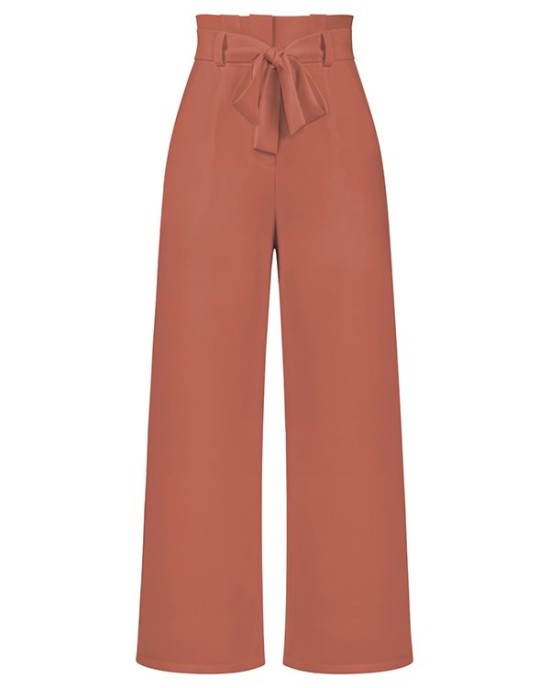 Simple Loose Wide Leg Solid Color Casual Pants Bottoms