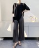 Simple Wide Leg Loose Pleated Solid Color Casual Pants Bottoms