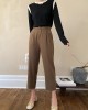 Simple Column Solid Color Casual Ninth Pants Bottoms