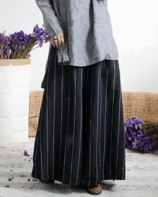 Super Loose Stripe Wide-leg Pants