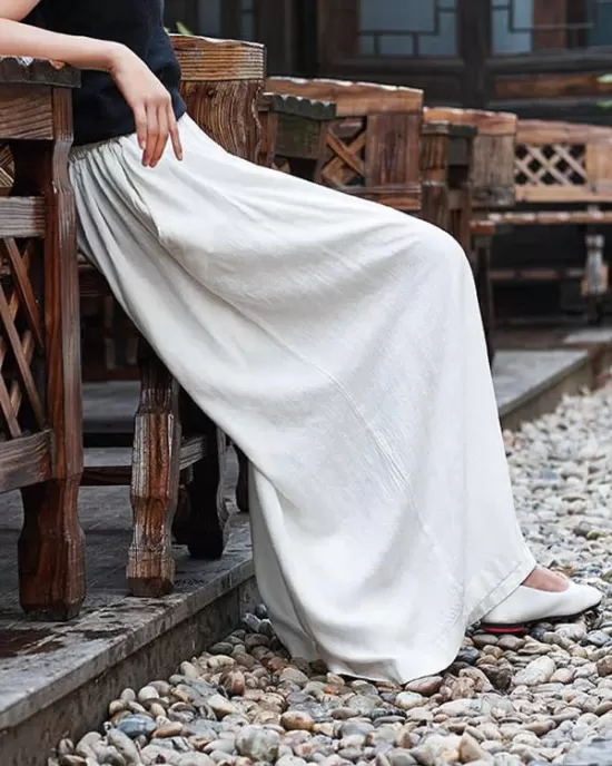 Loose Wide-leg Linen Pants