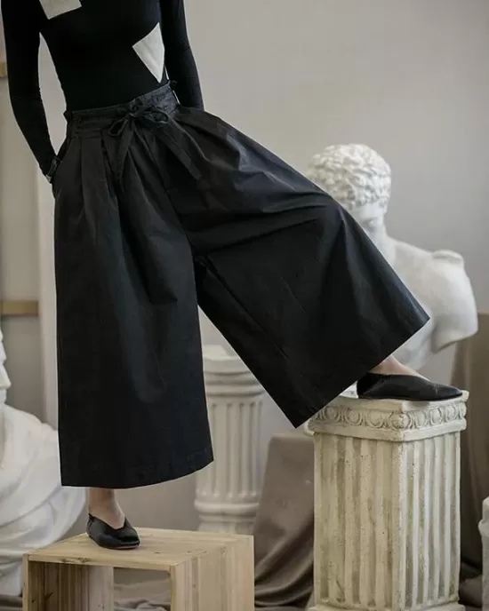 Retro Bandage Wide Leg Casual Pants