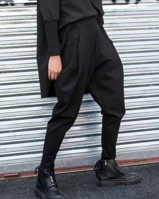 Simple Black Harem Pants