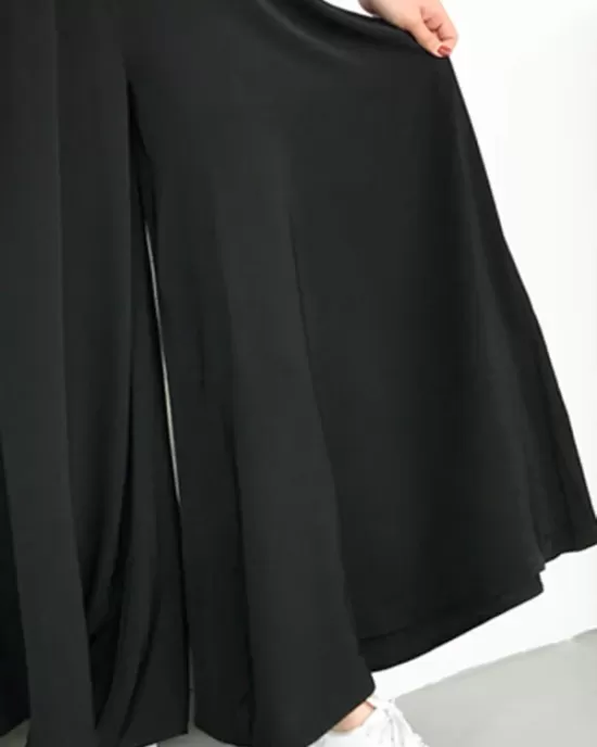 Original Solid Column Wide Leg Pants