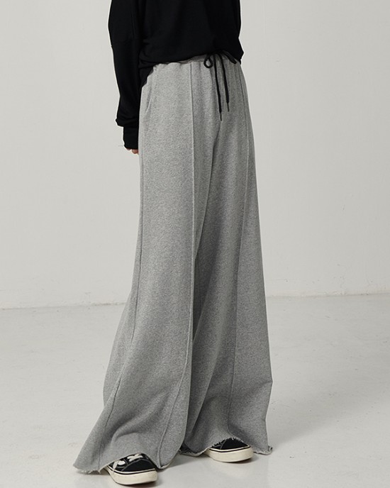 Casual Solid Column Wide Leg Pants