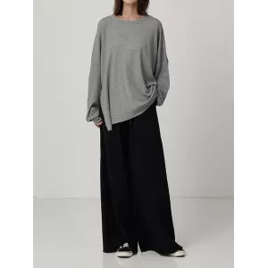 Casual Solid Column Wide Leg Pants