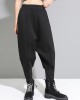 Stylish Black Velvet Split-Joint Harem Pants