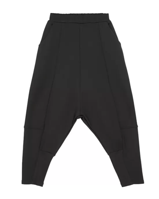 Stylish Black Velvet Split-Joint Harem Pants