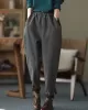 Thicken Velvet Elasticity Solid Color  Casual Pants