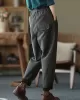 Thicken Velvet Elasticity Solid Color  Casual Pants