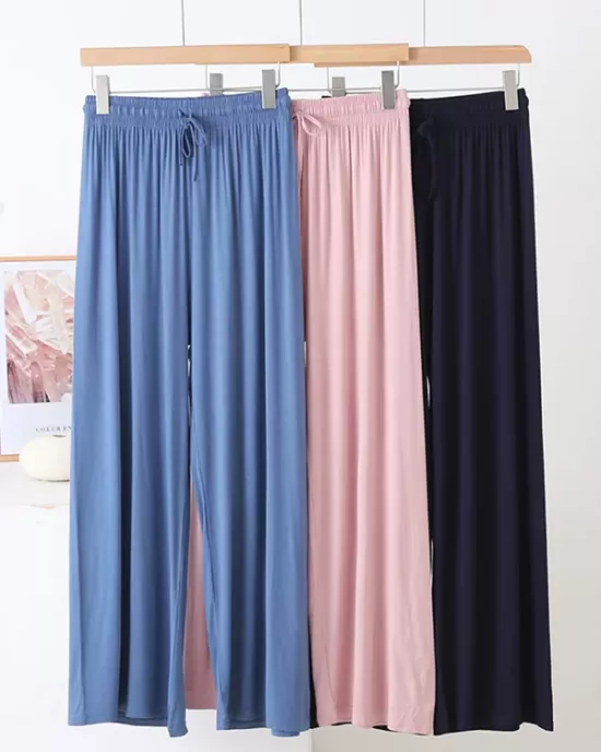 Solid Color Loose Modal Wide-Leg Casual Pants