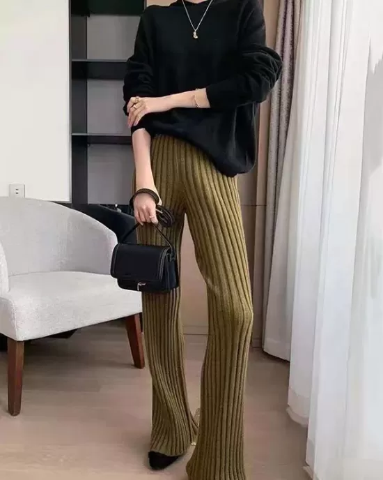 Casual Loose 6 Colors Knitting Wide Leg Pants