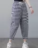 Loose Striped Drawstring Harem Sports Pants