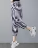 Loose Striped Drawstring Harem Sports Pants